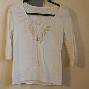 St. John's Bay White Summer Top, Sz PS